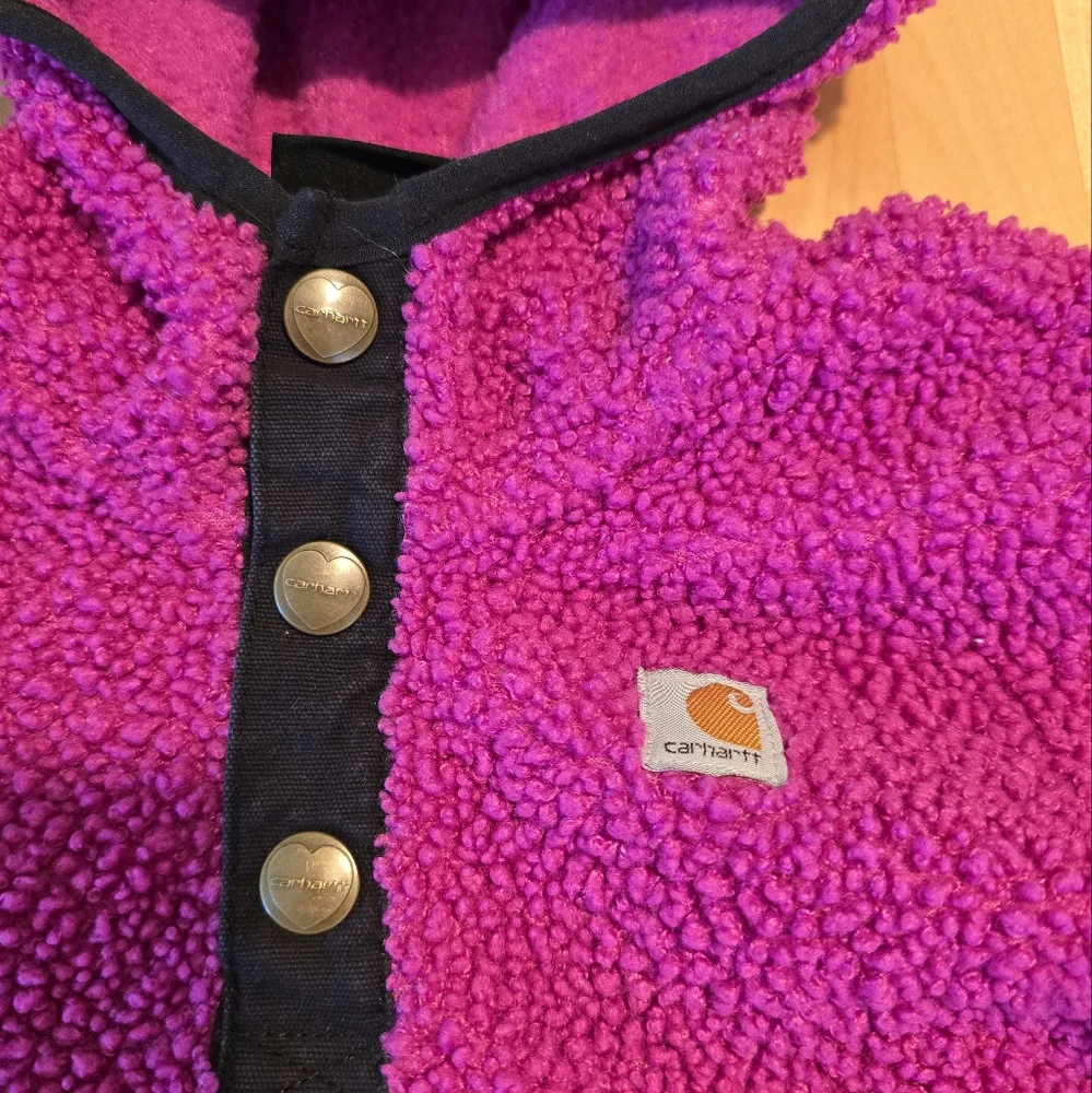 Carhartt Long Sleeve Quarter Snap Sweatshirt Pink Size 2T